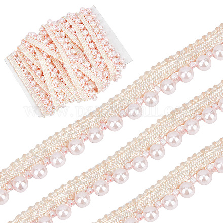 2 Yards Pearl Beaded Trim Bridal Lace Ribbon Trimming Edge Tape for Craft  Sewing Wedding Dress Fabric DIY Decoration 1cm (#3)