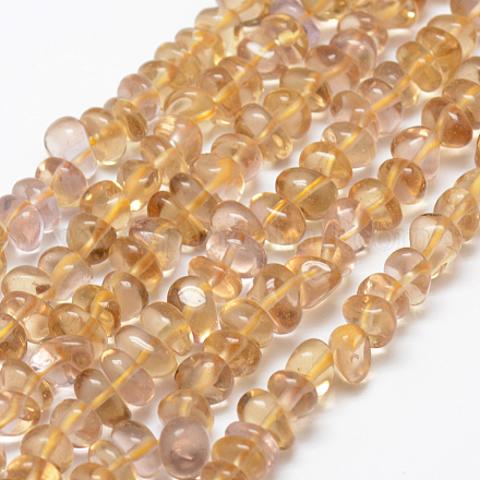 Chapelets de perles de citrine naturelle G-P406-44-1