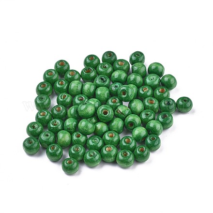 Perles en bois naturel teint WOOD-Q006-8mm-05-LF-1