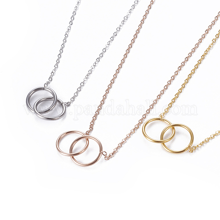 304 Stainless Steel Pendant Necklaces NJEW-O118-07-1