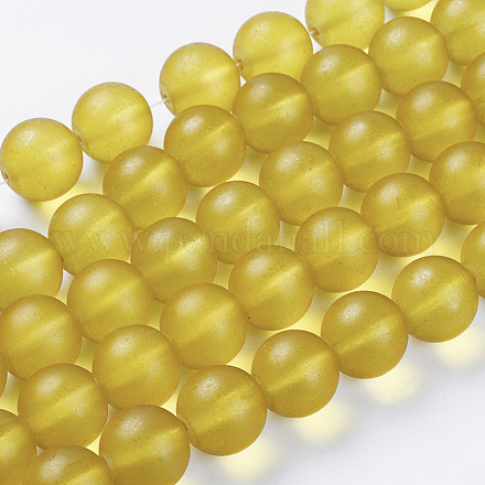Frosted Glass Bead Strands G07HW057-1
