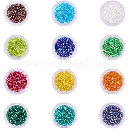 12 Farben Glas Saatperlen SEED-PH0007-03-1