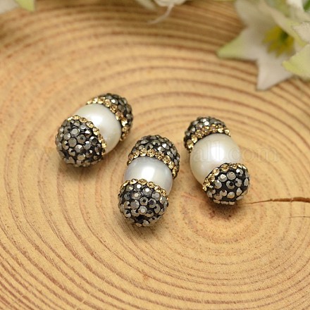 Oval Shell Pearl Beads BSHE-L002-06-1