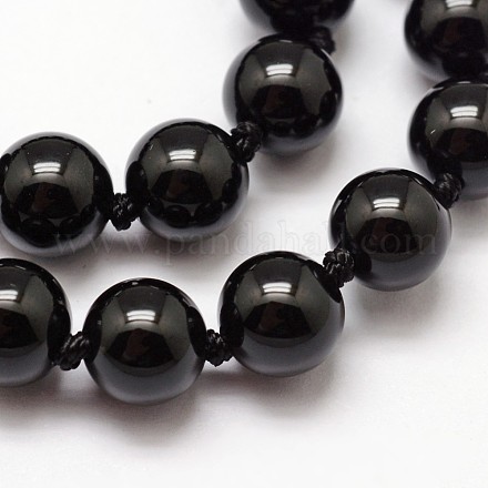 Natural Black Onyx Beads Strands G-O153-01-10mm-1
