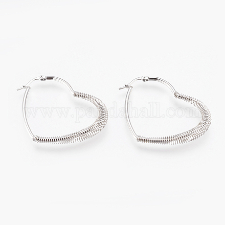 304 Stainless Steel Hoop Earrings EJEW-I213-D-02P-1