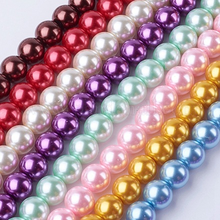 Glass Pearl Beads Strands HYC006-1