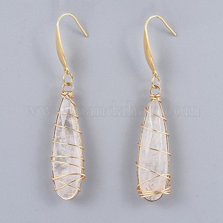 Natural Quartz Crystal Dangle Earrings EJEW-JE03280-1