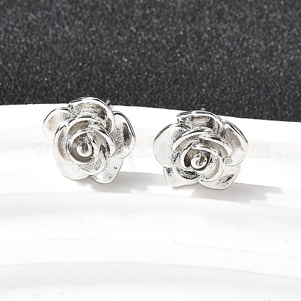 Messing-Blumen-Ohrstecker&nbsp;EJEW-P322-06A-P-1
