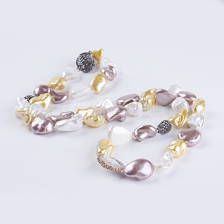 Shell collane di perle perline NJEW-P207-05-1