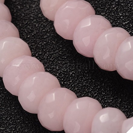 Dyed Natural White Jade Rondelle Bead Strands G-N0030-8x5mm-32-1