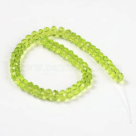 Faceted Rondelle Imitation Austrian Crystal Glass Bead Strands G-PH0009-17-6x4mm-1