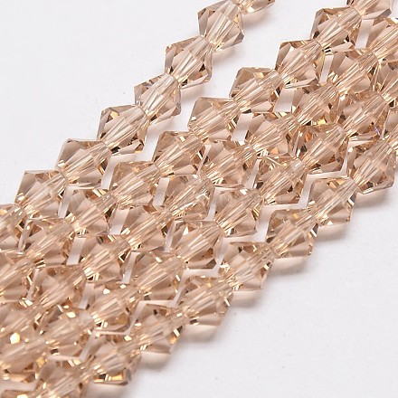 Chapelets de perles en verre bicone d'imitation de cristal autrichien X-GLAA-F029-4x4mm-12-1