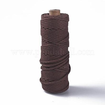 コットン糸  マクラメコード  装飾的な糸のスレッド  DIYの工芸品について  ギフトラッピングとジュエリー作り  ココナッツブラウン  3mm  約54.68ヤード（50m）/ロール OCOR-T001-01-04-1