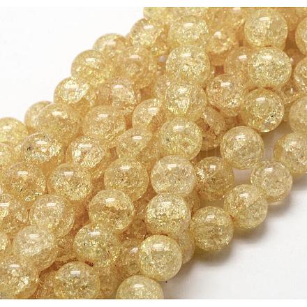 Perles rondes en verre craquelé brins X-CCG-E001-4mm-05-1