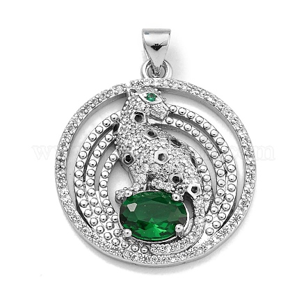 Латунные микро проложить кубического циркония подвески KK-K354-17P-1