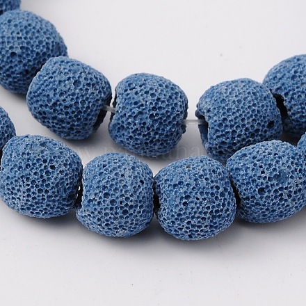 Round Synthetic Lava Beads Strands G-N0116-10mm-21-1