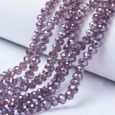 Chapelets de perles en verre électroplaqué EGLA-A034-T2mm-A05-1