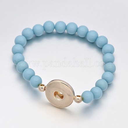 Elastic Resin Round Beads Snap Bracelet Making MAK-J007-63-1