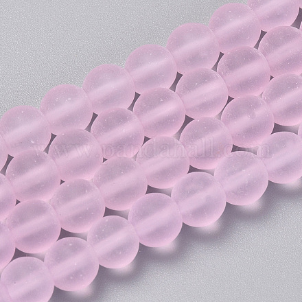 Chapelets de perles en verre transparente   GLAA-Q064-05-8mm-1