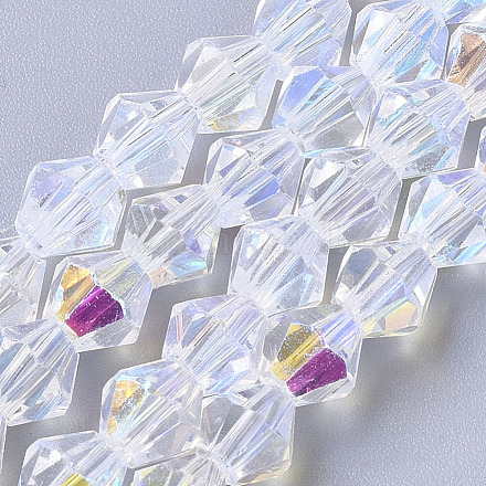 Chapelets de perles en verre électroplaqué EGLA-Q118-5mm-C17-1