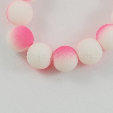 Round Rubberized Style Painted Glass Bead Strands X-DGLA-Q010-5-1
