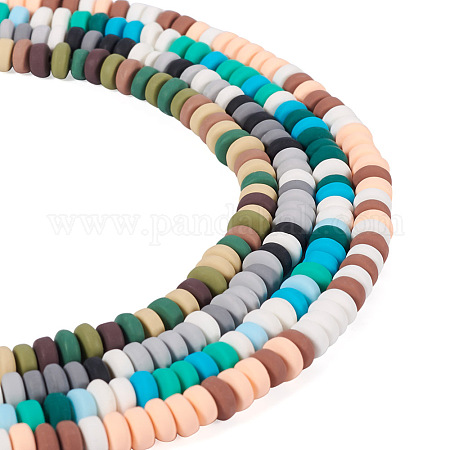 Wholesale 4Strands 2 Colors Handmade Polymer Clay Beads Strands