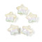 Transparent Acrylic Beads, Hand Drawn Beads, Star, with Glitter Powder & Enamel, Light Yellow, 19~19.5x20.5~21x16mm, Hole: 2mm