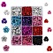 540Pcs Aluminum Beads, Oxidation, Rose, Mixed Color, 7~15x4~9mm, Hole: 0.8~1.4mm
