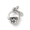 Brass Enamel Charms, with Jump Rings, Sand Pail with Shovel Charms, Rack Plating, Cadmium Free & Lead Free, Lasting Plated, Platinum, 11.5x9x6mm, Hole: 3.5mm
