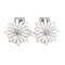 Brass Enamel Fold Over Clasps, Daisy, Real Platinum Plated, 28mm