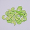 Transparent Glass Beads, with Glitter Powder, Top Drilled, Moon, Lime Green, 16.5x11.5x3mm, Hole: 1.2mm