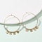 304 Stainless Steel Natural Labradorite Chandelier Earrings, Ion Plating(IP), 52x43.5x2.5mm, Pin: 0.8mm