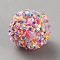 Opaque Acrylic Beads, Round, Colorful, 15.5x14.5mm, Hole: 2.3mm