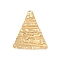 Ion Plating(IP) 304 Stainless Steel Pendants, Real 18K Gold Plated, Triangle, 34.8x28.2x3mm, Hole: 1.9mm