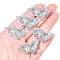 2Pcs Transparent Beads, AB Color, Unicorn, Light Sky Blue, 25x26mm, Hole: 2.5mm