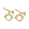Brass Toggle Clasps, Flower, Real 18K Gold Plated, Ring: 14x15x3mm, Hole: 1mm, Bar: 21x6x6mm, hole: 1mm
