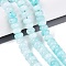 Natural White Jade Beads Strands, Smooth Rondelle, Dyed, Cyan, 10~10.5x5.5~6mm, Hole: 0.7~1.2mm, about 61~69pcs/strand, 14.37~15.55 inch(36.5~39.5cm)