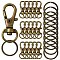 DIY Alloy Swivel Lobster Claw Clasps & Iron Split Key Rings Keychain Finding Kits, Antique Bronze, 21~30.5x11x6mm, Hole: 5x9mm