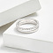Simple Style 925 Sterling Silver Micro Pave Clear Cubic Zirconia Finger Rings, with S925 Stamp, Platinum, US Size 9(18.9mm)