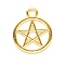 Zinc Alloy Pendants, Hollow, Ring with Star, Golden, 25x20x1.5mm, Hole: 3mm