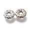 Brass Beads, Cadmium Free & Nickel Free & Lead Free, Flat Round, Real Platinum Plated, 6.5x1.5mm, Hole: 1.6mm