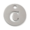 Non-Tarnish 304 Stainless Steel Pendants, Stainless Steel Color, Flat Round with Letter, Letter C, 19x1.2mm, Hole: 2.5mm