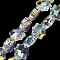 Electroplate Transparent Glass Beads, Star, Faceted, Half Plated, Clear AB, 10x10x5mm, Hole: 1mm, about 67~70pcs/strand, 24.33~25.28''(61.8~64.2cm)