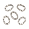 304 Stainless Steel Linking Rings, Quick Link Connectors, Textured Oval, Stainless Steel Color, 13x9x2mm, Inner Diameter: 9x5mm