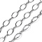 304 Stainless Steel Oval Link Chains, Unwelded, with Spool, Stainless Steel Color, 11.5x6.5x0.2mm
