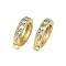 Brass Cubic Zirconia Fold Over Clasps, Ring, Real 18K Gold Plated, 18x15x3.5mm, Hole: 1.5mm