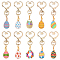10Pcs Easter Egg Alloy Enamel Pendant Decoreations, with Alloy Swivel Lobster Clasps, Mixed Color, 67~73mm
