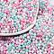 Opaque Acrylic Beads, Round, Pink, 3mm, Hole: 1mm