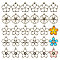30Pcs 5 Styles Alloy Open Back Bezel Pendants, for DIY UV Resin, Epoxy Resin, Flower, Antique Bronze, 34~35x30~32x2.2~2.3mm, Hole: 2.5~2.6mm, 6pcs/style