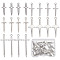 20Pcs 5 Style 201 & 304 Stainless Steel Pendants, Sword Charm, Stainless Steel Color, 24.5~45x9~14.5x2~4mm, Hole: 1.5~2.5mm, 4pcs/style